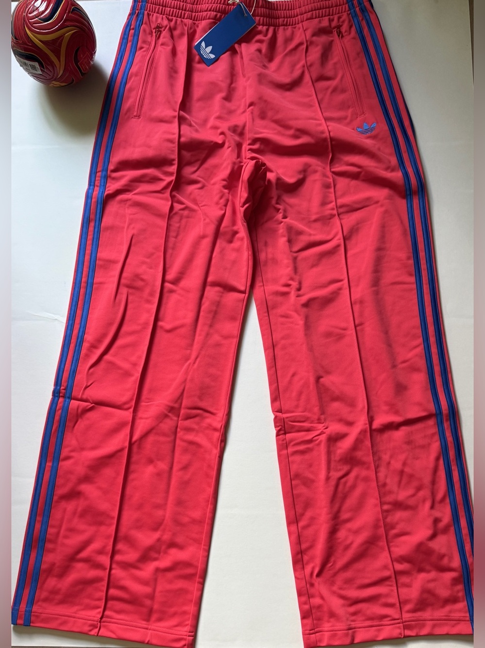adidas Classic Firebird Women’s Loose Track Pants Khaki or Semi Lucid Red - Picture 16 of 16